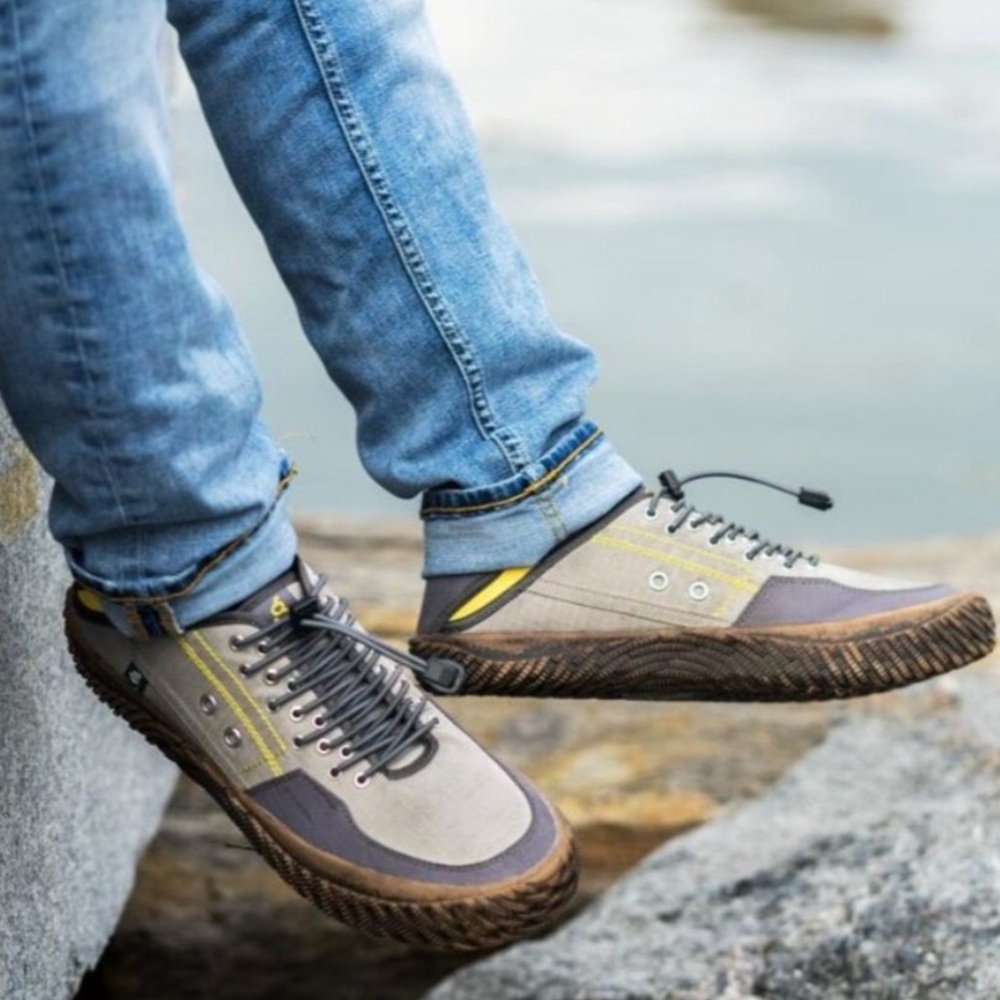 Hybrid Apparel Gray and Yellow Sneakers - Picture 1 of 6